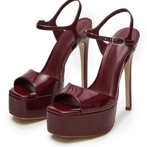 Elegant Burgundy Platform Heels